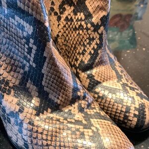 Snakeskin Pattern Ankle Boots